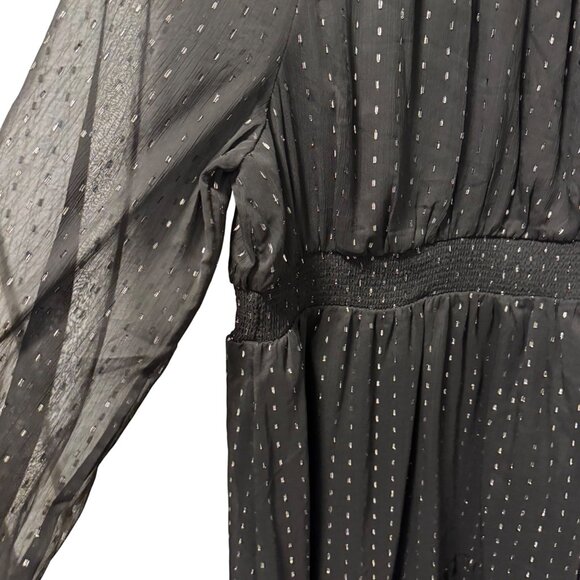 Old Navy Womens Black Metallic Dot Long Sleeve Dress Size L. NWT - Picture 4 of 12